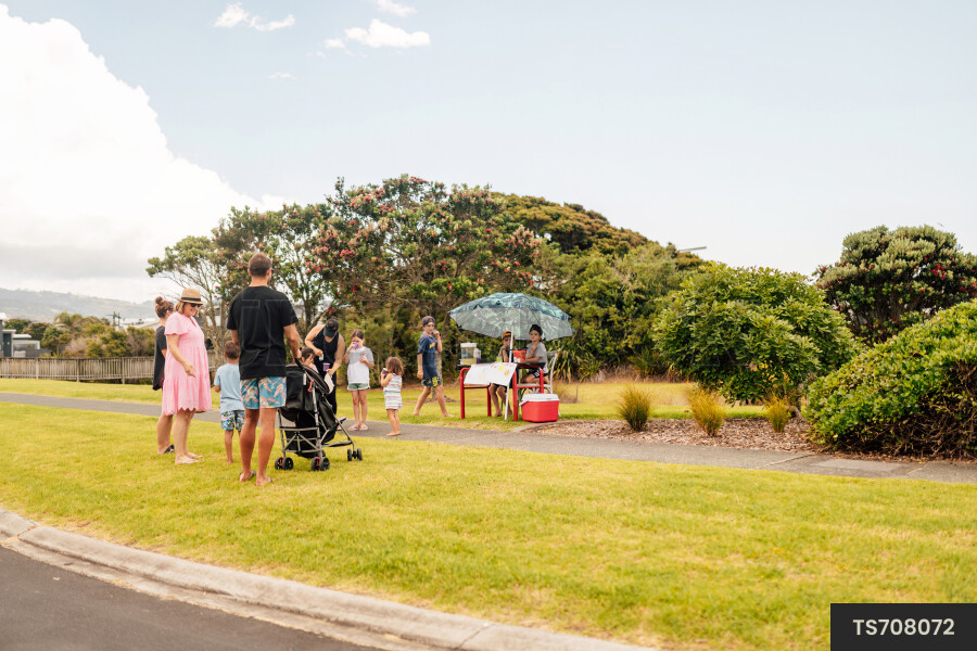Young Boys Running Lemonade Stand