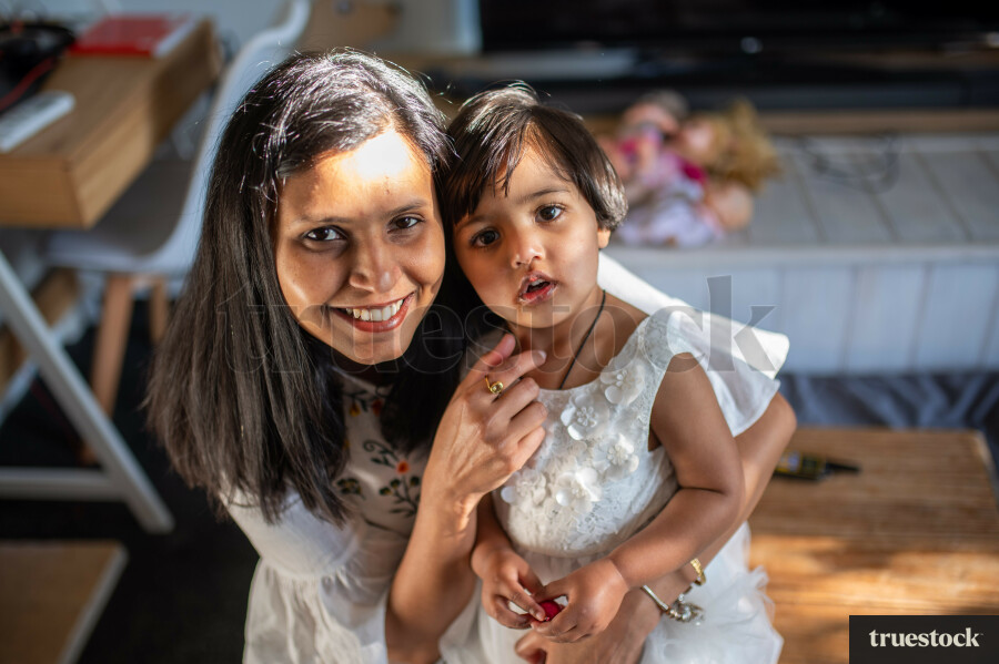 Mother and Daughter at Home
