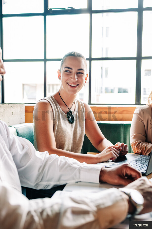 Businesspeople meeting at cafe