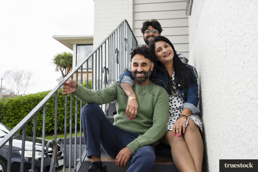 Family Photo on Stairs