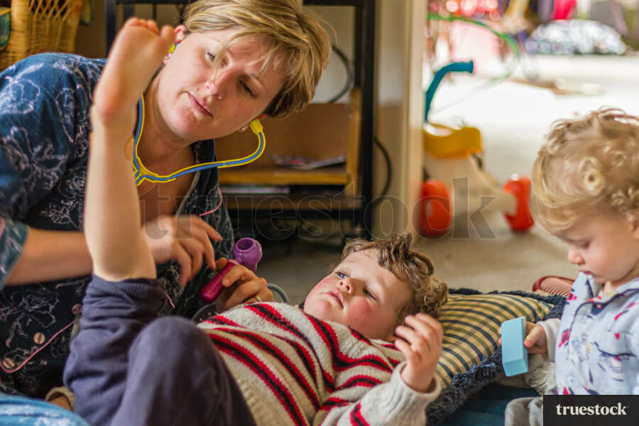 Playing doctor with children