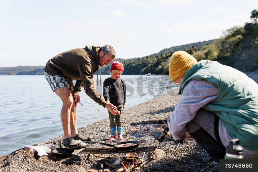Food Cooking on Campfire