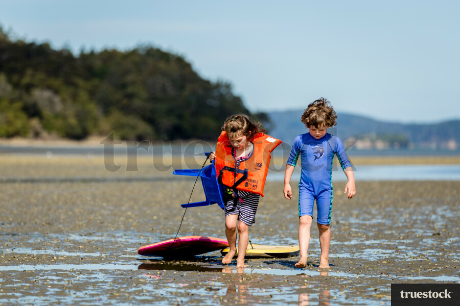 Children at the beach
