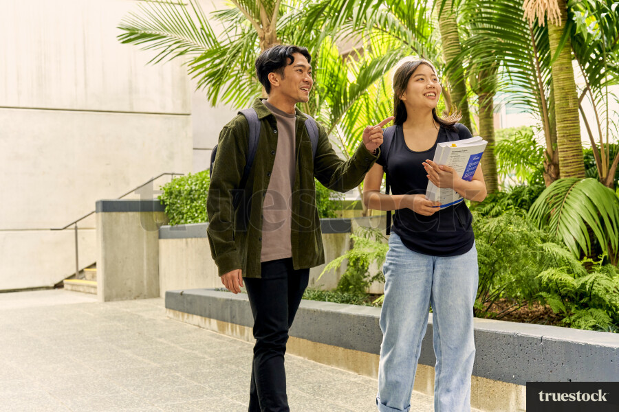 Students Walking and Talking on Campus