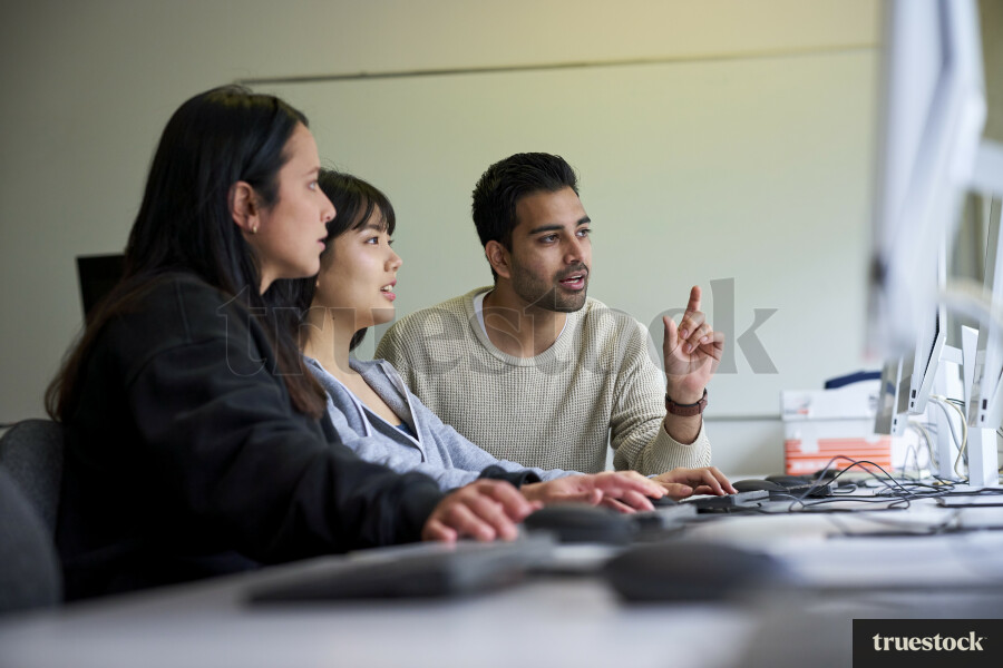 Students Using Computer at University