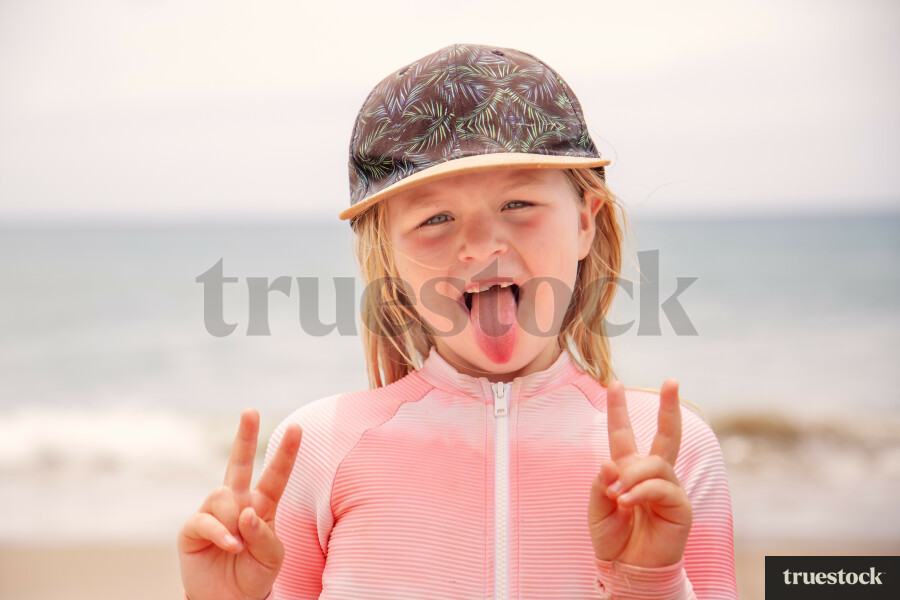 Kid Pulling a Silly Face