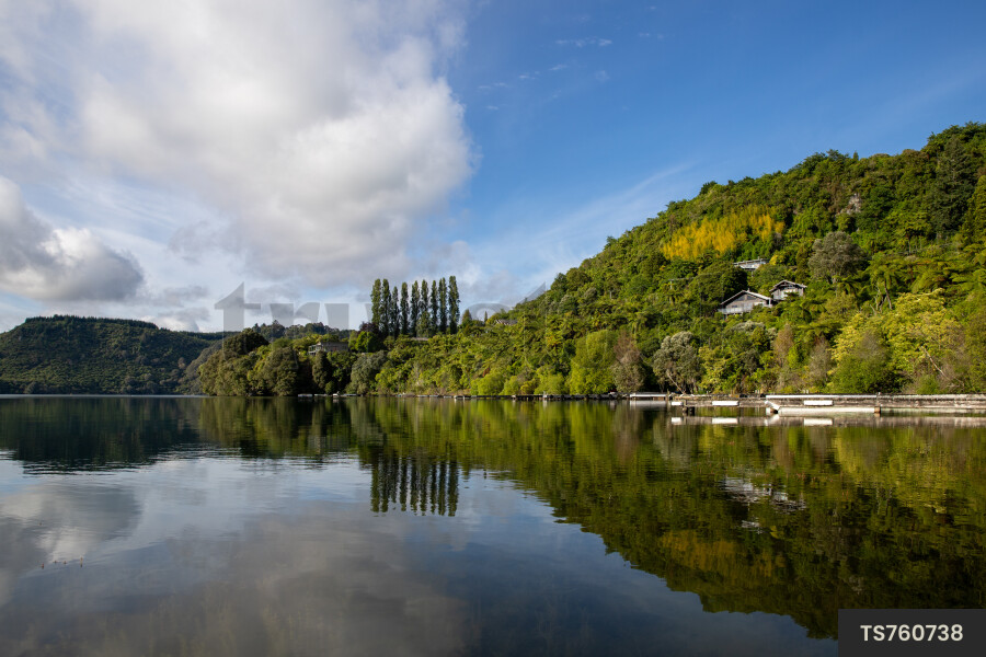 Lake Tarawera under clouds