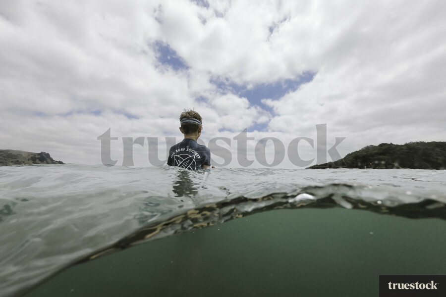 Boy in the Ocean at Goat Island