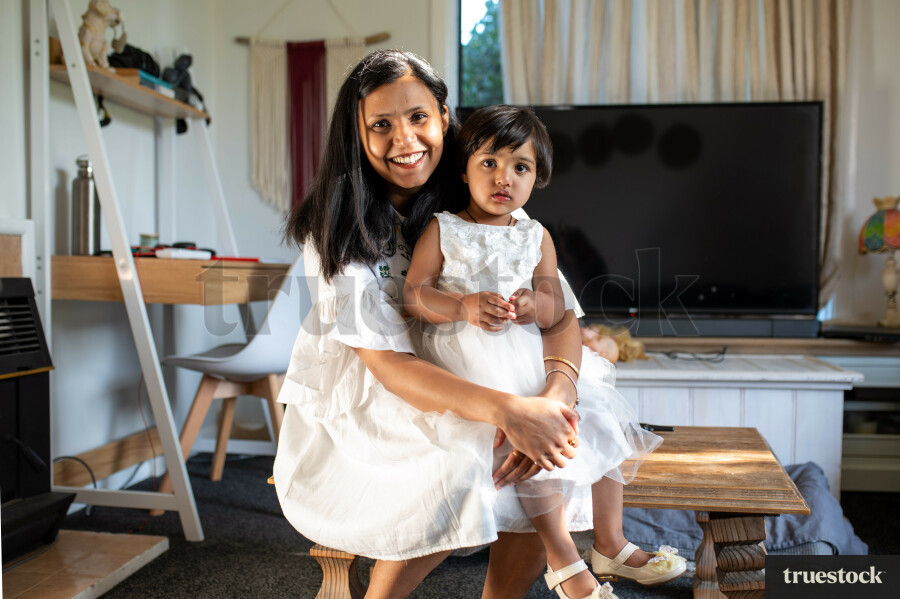 Mother and Daughter at Home