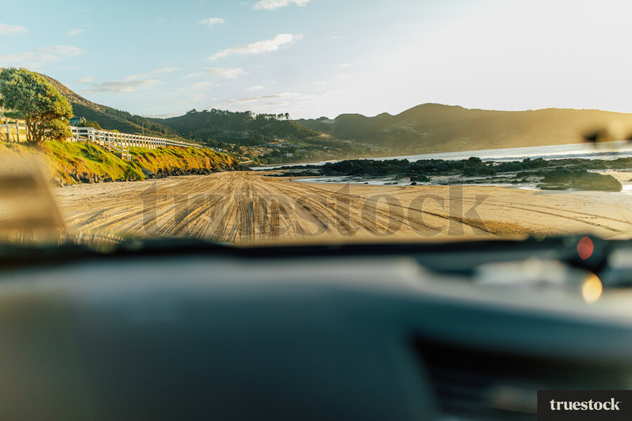 Driving along the Beach