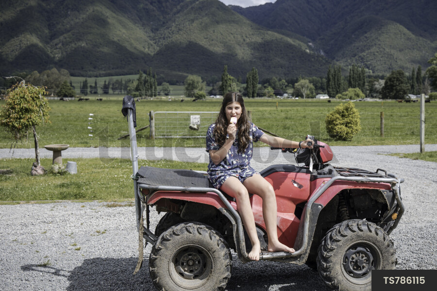 Young Girl on Quad Bike