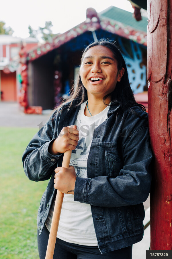 Portrait of Teen Girl at Marae