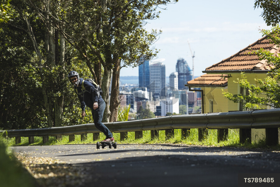 Skateboarding On Hill