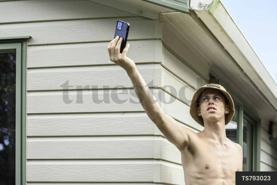 Teen Boy Taking a Selfie