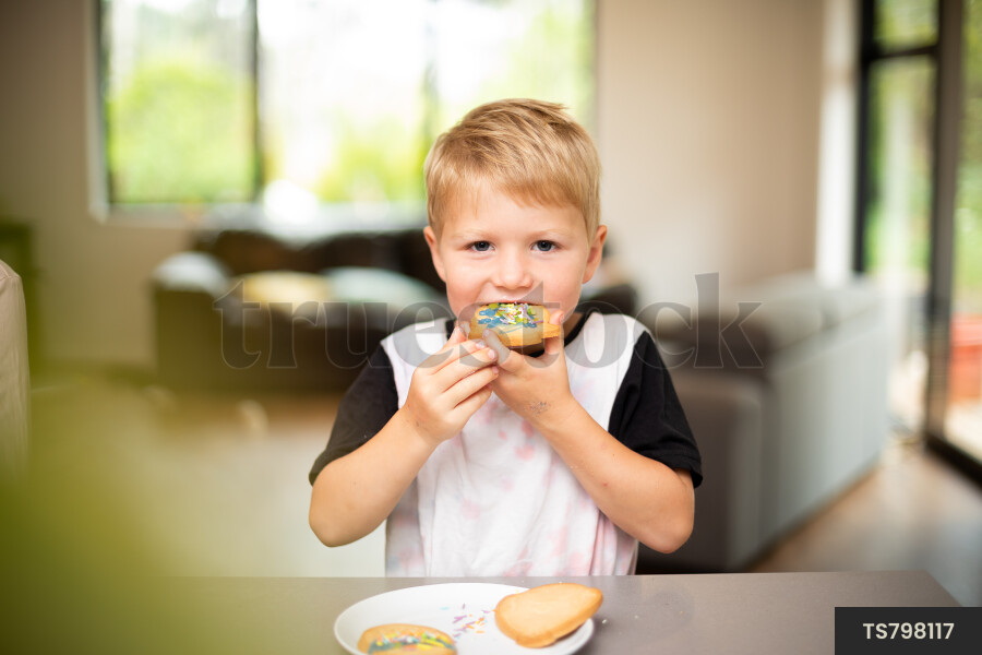 Boy with Easter cookie
