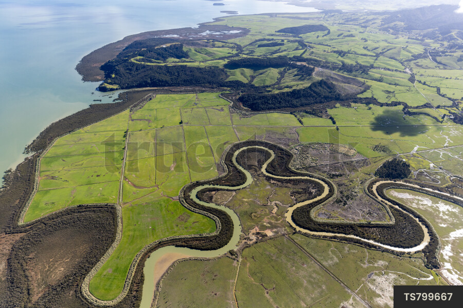 Aerial view of Kaipara Harbour