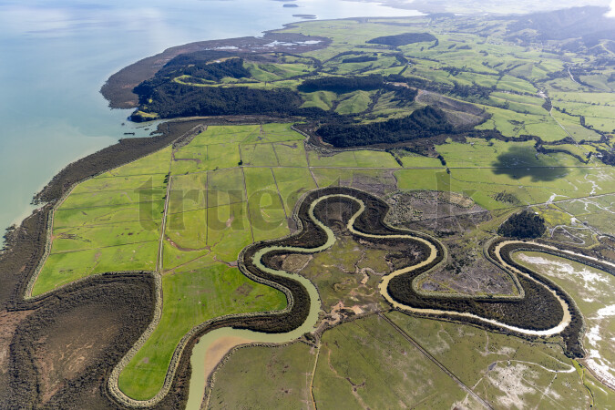 Aerial view of Kaipara Harbour