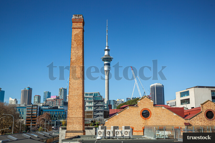 Auckland City Sky Tower on a cloudless day