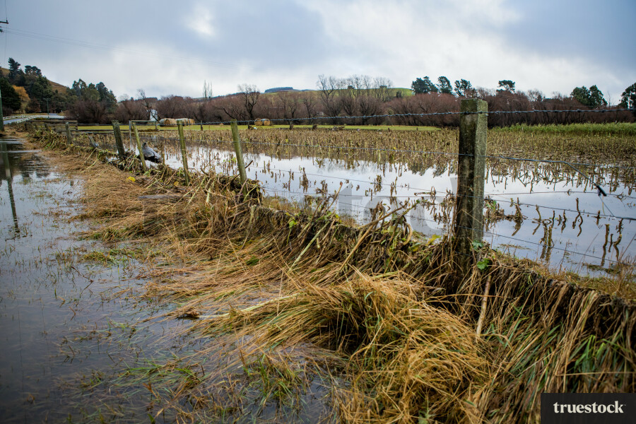 Rising water and flooding on the road