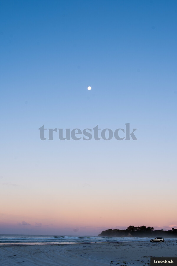Moon over beach