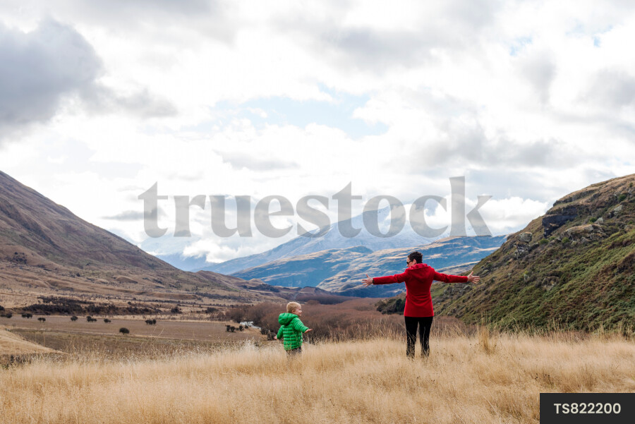 Mother and Son on Hike