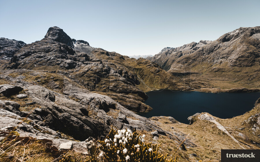 Lake atop the mountain ranges