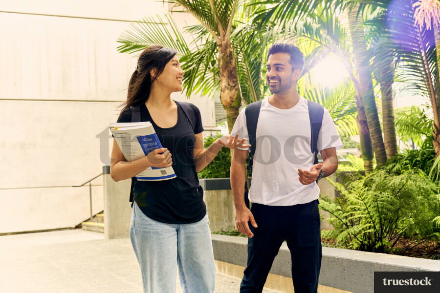 Students Walking and Talking on Campus