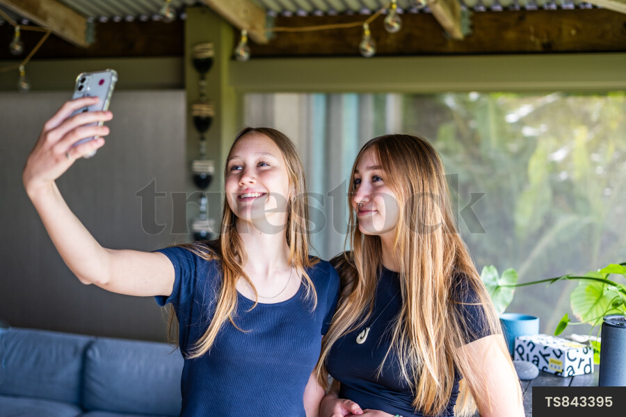 Teen Girls Taking Selfie