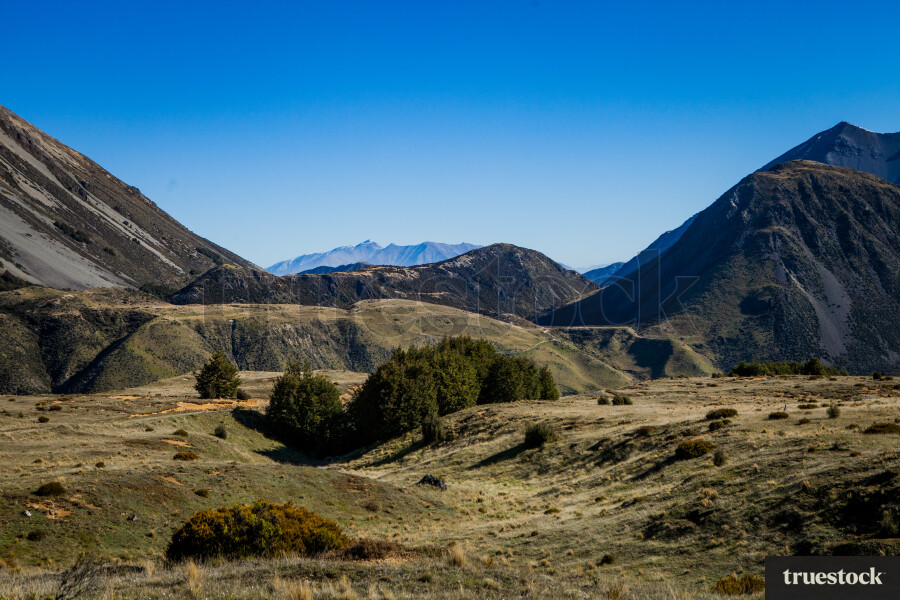 Landscape of mountain ranges