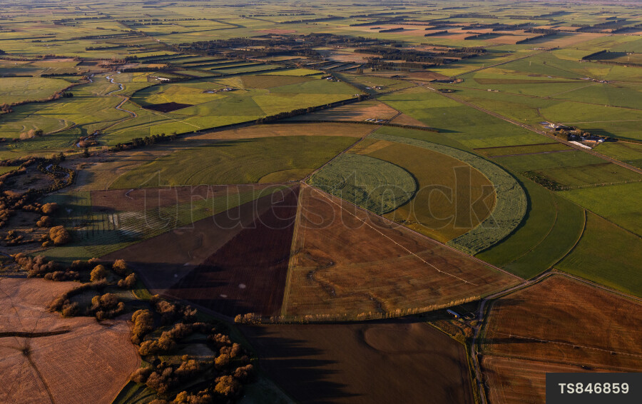 Aerial view of vivid rural scenery
