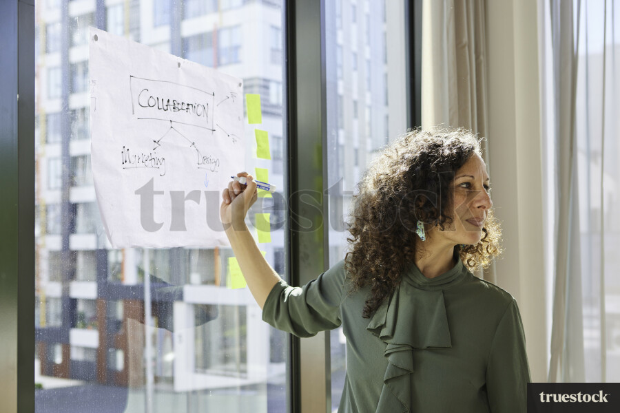 Woman Adding to the Brainstorm