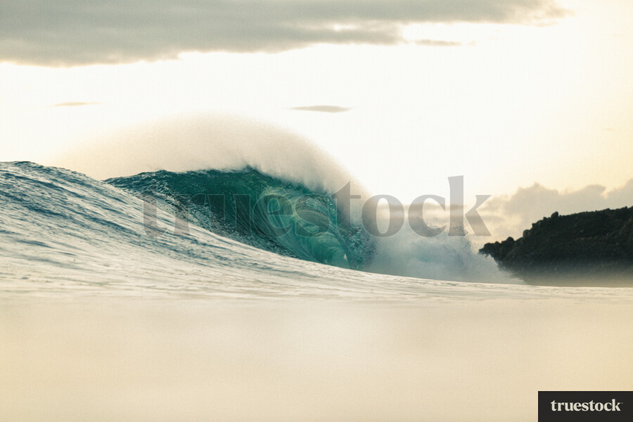 Wave Crashing against Cliff in Auckland