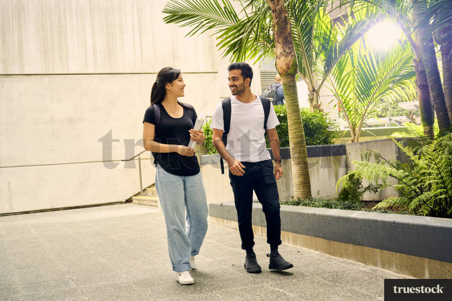 Students Walking and Talking on Campus