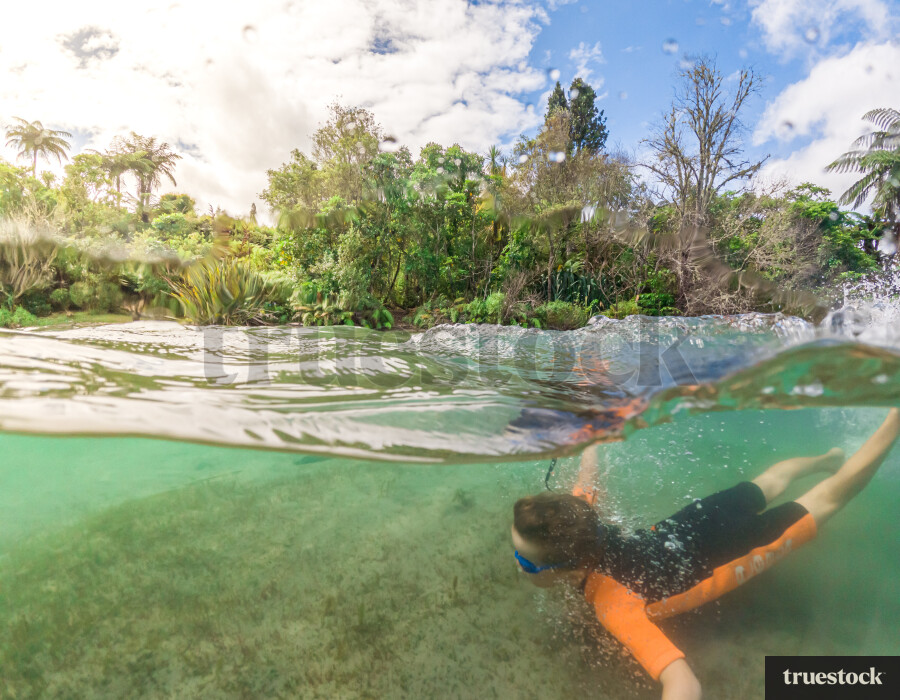 Boy Swimming Underwater