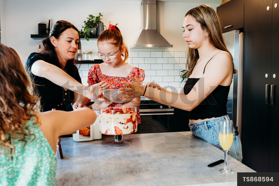Family Fun Making Trifle