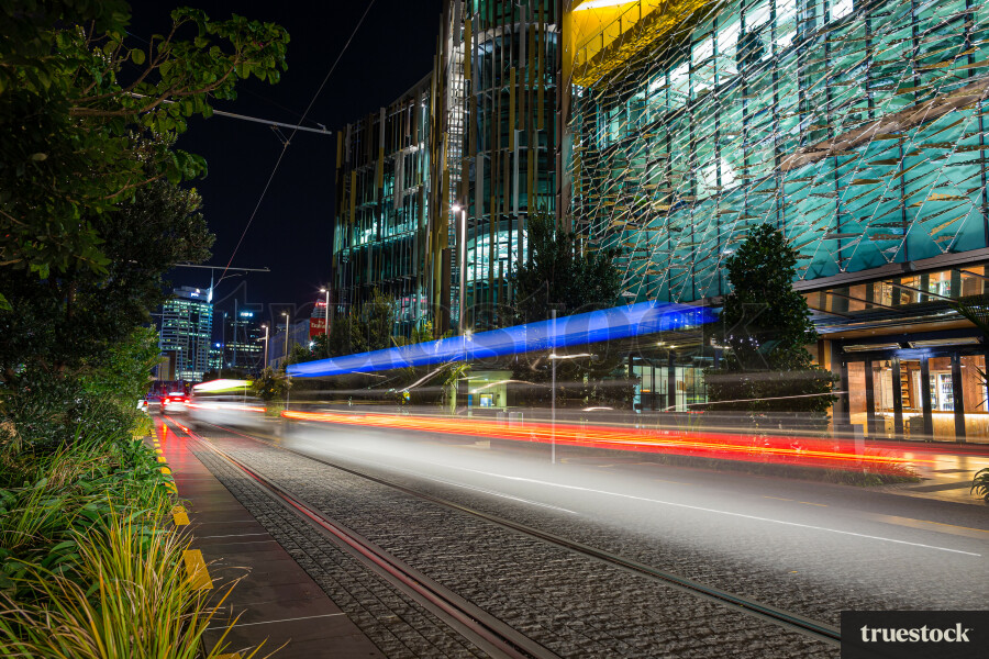 Tram tracks in the city