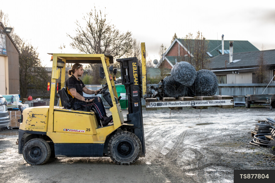 Forklift on Construction Site