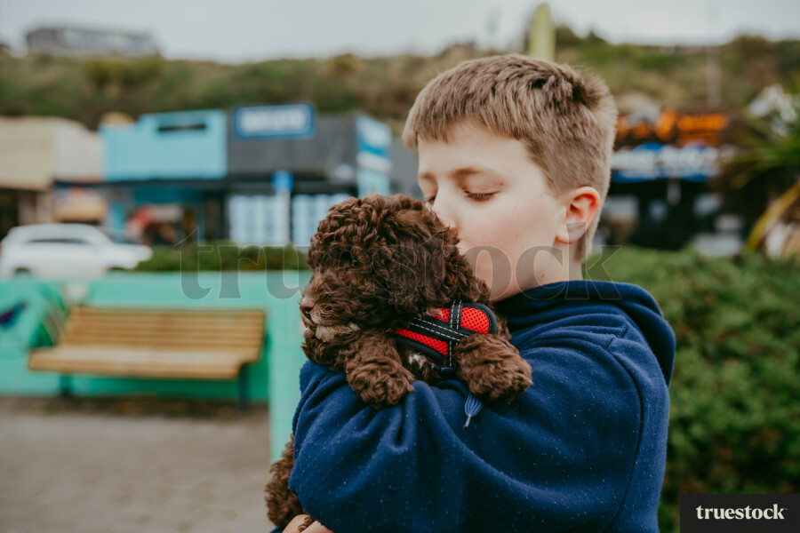Boy with his Puppy