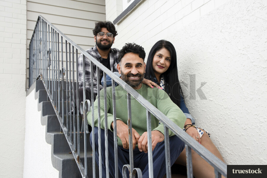Family Photo on Stairs