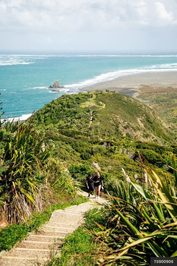 Hiking track by coast
