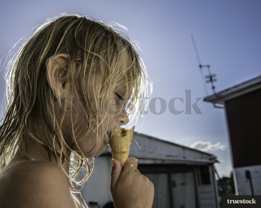 Boy Eating an Ice Cream