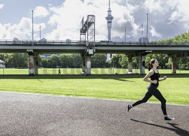 Female running at Victoria Park