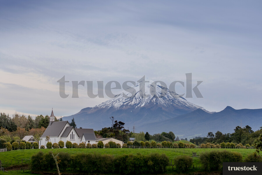 Church below the volcano