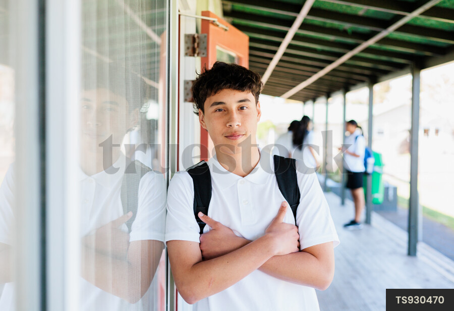 Portrait of Boy at School