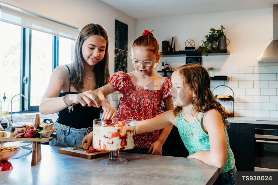 Family Fun Making Trifle
