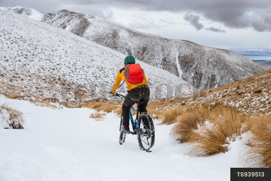 Mountain Biker in Winter