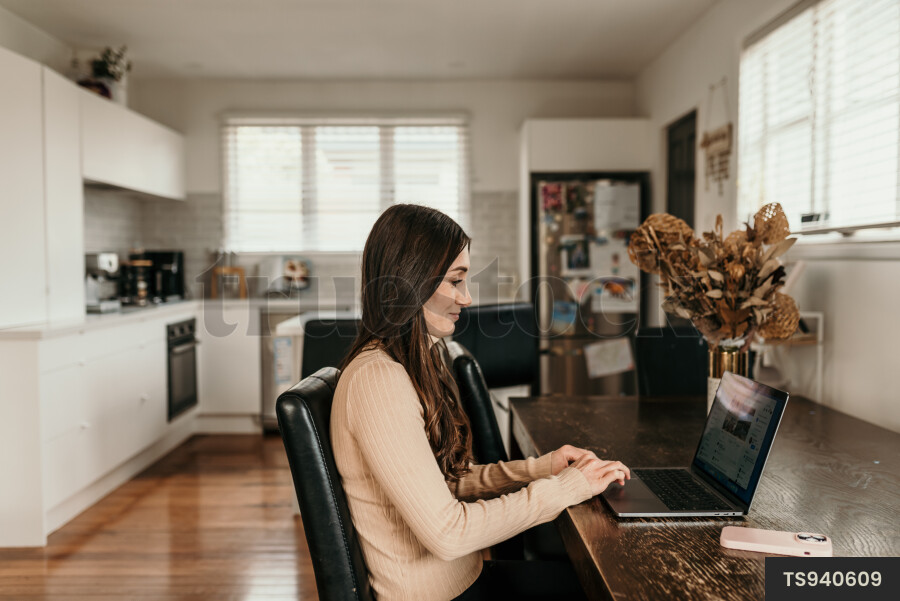 Mother Using Laptop