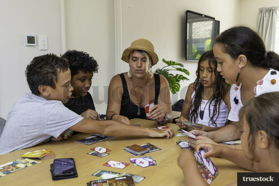 Maori family playing cards