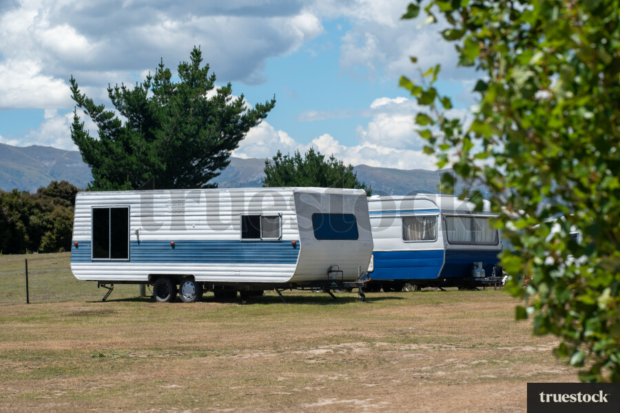 Campervans parked at a camping site in Wanaka