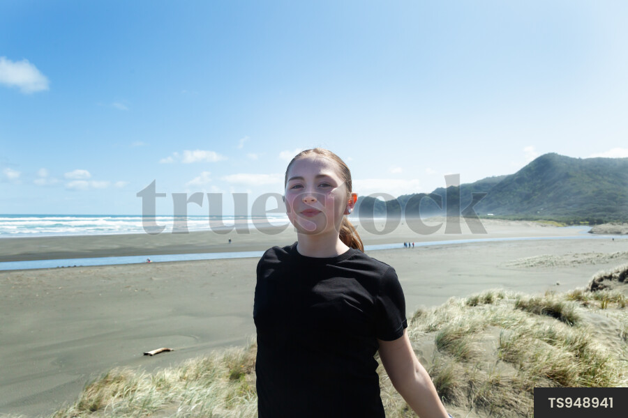 Girl at Piha Beach